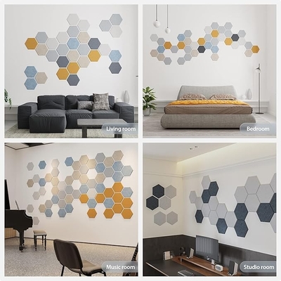 Qualità Hexagon MDF Acoustic Wall Panels Soundproof Modern Design fabbrica